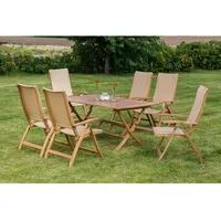 Merxx Capri Set 7-tlg. Klapptisch 160 x 90 x 75 cm natur 50454-264