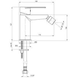 TRIZERATOP BGA_N30M Bidetarmatur Schwarz 5907650815389