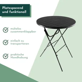 Lemodo Stehtisch klappbar 80 x 110 cm Schwarz