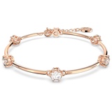 Swarovski Constella Armband, Rundschliff, weiß, rosévergoldet, M, Roségoldfarben, Zirkonia, Kristall