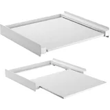 MacleanBrackets Maclean MC-890 Universeller Verbindungsrahmen mit Ausziehplatte für 60x53 cm Waschmaschinen oder Trockner Platzsparend Zwischenbaurahmen bis 60kg