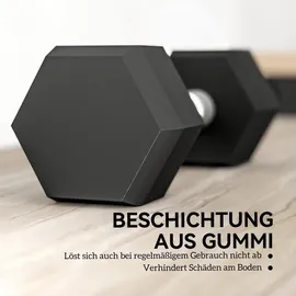 Homcom Hexagon Kurzhanteln Gusseisen 2 x 6 kg schwarz
