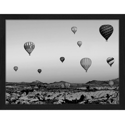 ANY IMAGE Digitaldruck »Luftballons«, Rahmen: Buchenholz, Schwarz