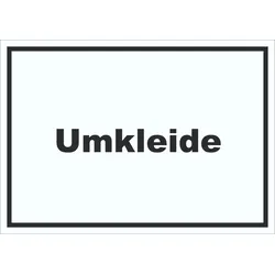 Umkleide Schild mit Text Ankleide Kabine waagerecht A2 (420x594mm)