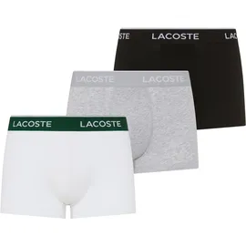 Lacoste Boxershorts Casual Cotton Stretch Schwarz/Grau/Weiß M 3er Pack