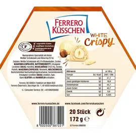 Ferrero Küsschen White Crispy Pralinen 20 Stück 172 g