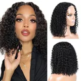 LOVFIR Human Hair Wigs for Black Women Glueless Wigs for Black Women Human Hair Brazilian Wigs Human Hair Curly Wig Human Hair Curly Wig Glueless Lace Wig Human Hair 150% Density 14 Inch