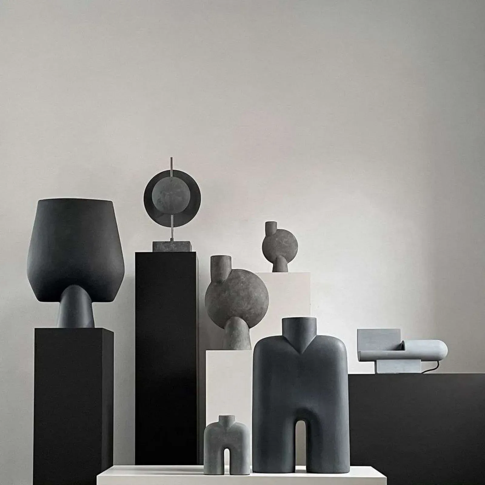 Vasen 101 COPENHAGEN, Schwarz, Keramik - 39 - 14 - 63