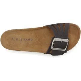 ELBSAND Pantolette Mule, offener Schuh, Sommerschuhe, Lederpantolette anthrazit