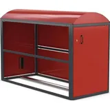 Fahrradgarage BikeBox 2 Anbau-EH eins.Bogendach verkehrsrot B850xH1379xT2080mm