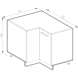 Vicco Eckunterschrank R-Line 75,6 x 81,6 x 46 cm Anthrazit