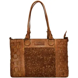 GREENLAND Nature Femi & Nine Schultertasche Leder 42 cm braun