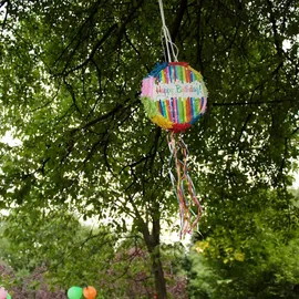 Relaxdays Piñata Geburtstag 32 cm mehrfarbig