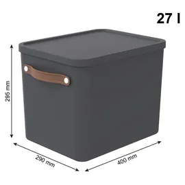 Rotho Maloja Aufbewahrungsbox 40,0 x 29,0 x 29,5 cm 2-tlg. schwarz