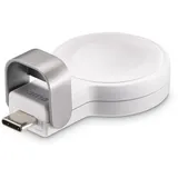Hama Apple Watch Ladegerät für kabelloses Laden USB-C-Ladestation magnetisch, weiß