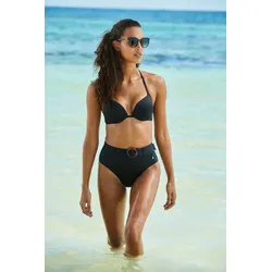 Push-Up-Bikini-Top S.OLIVER "Rome", Damen, Gr. 40, Cup A, schwarz, Microfaser, Polyamid, unifarben, Bikini-Oberteile, in verschiedenen Unifarben