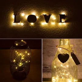 ChiliTec Led Batterie-Lichterkette 80 micro LEDs, 8m, warmweiß, IP44