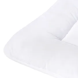 Beliani Bettdecke Weiß Mikrofaser 135 x 200 cm Extra Warm Ganzjahresdecke Vier-jahreszeiten Steppdecke Steppbett Monochromatisch Paspel Schlafzimmer