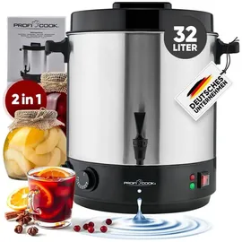 Proficook Einkochautomat 1283 6 l Schwarz/Silber