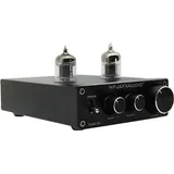 FX-AUDIO TUBE-03 Mini-HiFi-Audiovorverstärker 6K4 Vakuumröhrenverstärker Puffer Höhen-Bass-Einstellung Cinch-Vorverstärker Schwarz - Schwarz