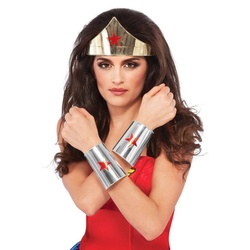 Rubie ́s Kostüm Wonder Woman Accessoire Set, Original lizenziertes Wonder Woman Kostümzubehör silberfarben