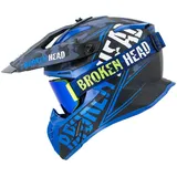 Broken Head Crosshelm Squadron Rebelution V3 Blau + MX-Brille Regulator Blau