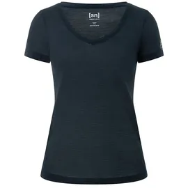 super.natural Sierra140 V Neck T-Shirt Blueberry XS