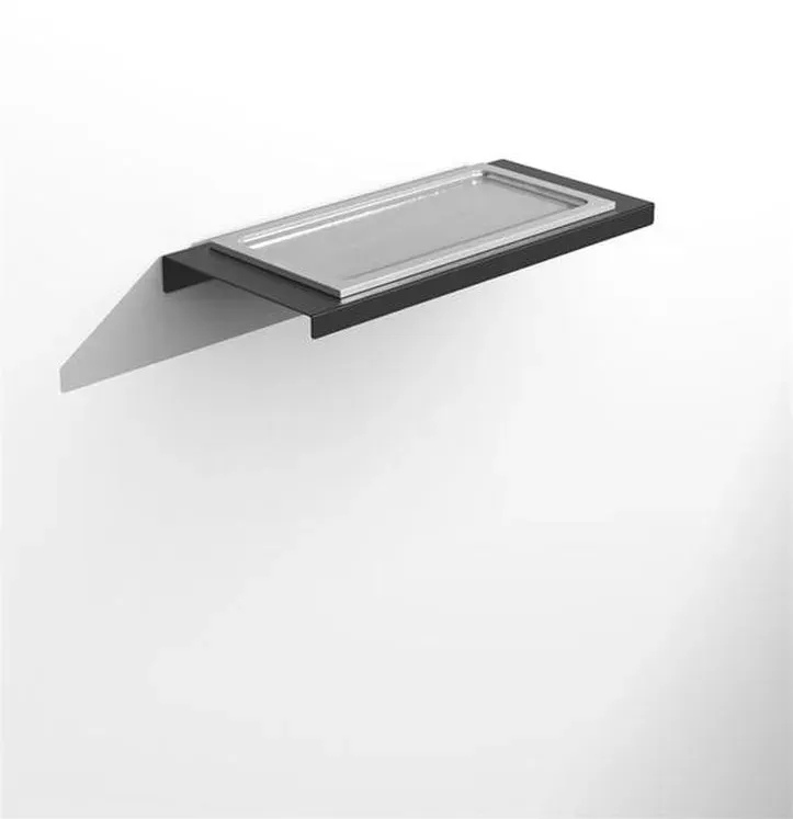 Glassdesign Aria Uno Ablage mit Einsatz VetroFreddo - schwarz matt
