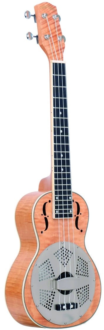 Gold Tone RESOUKE MAPLE T Tenor-Mensur Riegelahorn Resonator-Ukulele mit Tasche