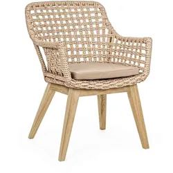 Gartenstuhl Madison Viro mit Armlehnen, Natur