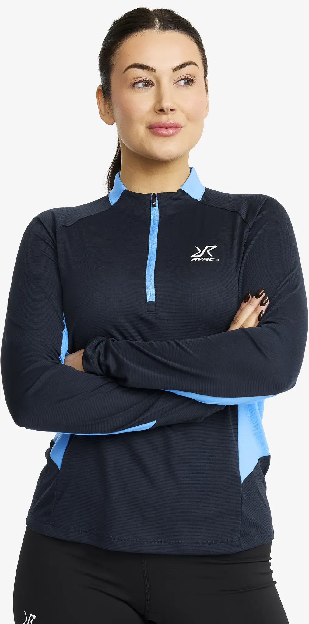 Force Light Half-zip Top Damen Navy/Azure Blue, Größe:3XL - Damen > Oberteile > Longsleeves - Blau