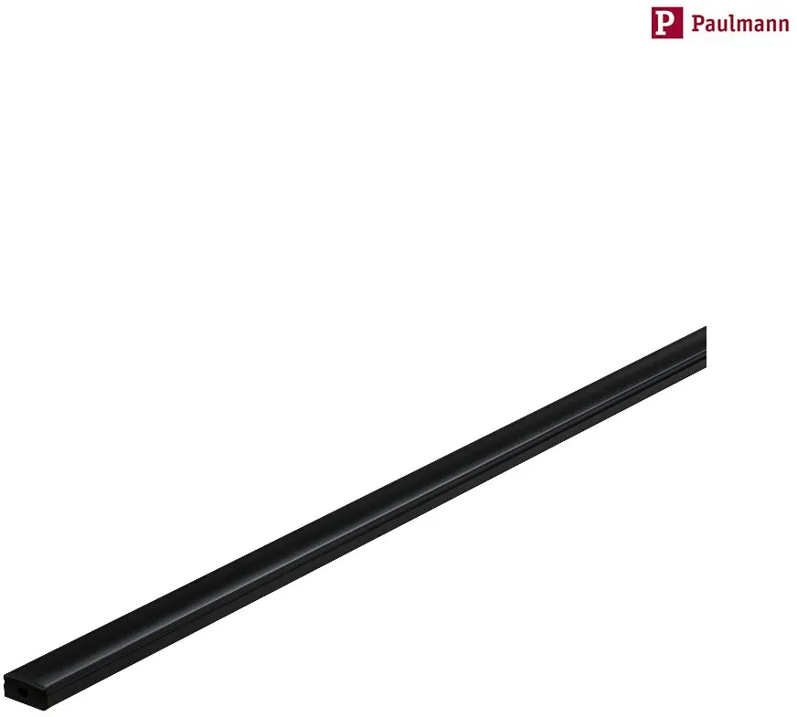 Paulmann Zubehör für MaxLED Strips - Profil BASE, IP20, Alu schwarz eloxiert / Kunststoff satin, mit schwarzem Diffusor, 100cm PAUL-70522