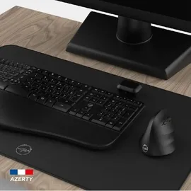 MOBILITY LAB Ergo C30W - Ergonomisches Kabellos-Set mit verstellbarer Neigung - AZERTY Layout - Repose-Poignets aus Memory-Schaum - Büro, Zuhause, Gaming - Dual Wireless USB & Bluetooth Verbindung