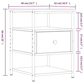 vidaXL Nachttisch Grau Sonoma-Eiche 40x42x56 cm Holzwerkstoff