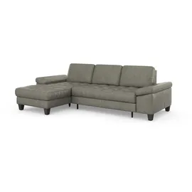 sit&more Ecksofa SIT & MORE "Westham L-Form", grau, B:275cm H:88cm T:172cm, 100% Polyester, Sofas, Ecksofa, Recamiere, mit oder ohne Bettfunktion, Bettkasten, Füße wengefarben