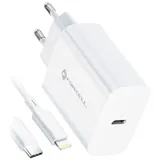forcell NETZ-Ladegerät mit USB Typ C und iPhone-Anschluss Ladekabel