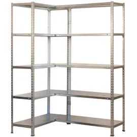 Proregal Eckregal Metall 130x200x30 cm Silber