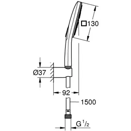 Grohe Rainshower SmartActive 130 Cube Wandhalterset 26589000