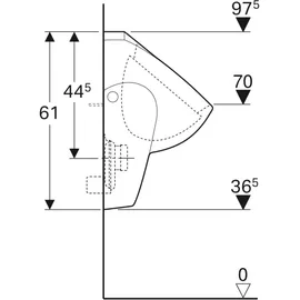 Geberit Renova Urinal Zulauf hinten Spülrand Weiß KeraTect