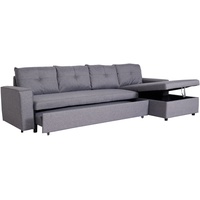 Mendler Ecksofa mit Bettkasten HWC-L16, Couch Sofa L-Form Liegefläche links/rechts Nosagfederung Stoff/Textil 290cm - dunkelgrau