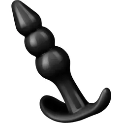 Analdildo mit Kugelstruktur, 9 cm, schwarz