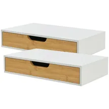 [en.casa] Wandregal 2er Set Bokn 40 x 24 x 8 cm Weiß