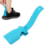 Kunststoff-Schuhlöffel, ergonomischer Schuhlöffel, Schuhzunge, tragbarer Schuhhelfer-Stick für Senioren, Männer, Frauen, Kinder, 17 cm lange Taschengröße, kleine Schuhlöffel (blau)