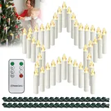 HENGMEI LED kerzen, 40pcs Flameless kerzen mit timerfunktion, flackernde Weihnachtskerzen mit Fernbedienung für Hochzeit, Weihnachtsdeko, Geburtstag Party, warm weiß