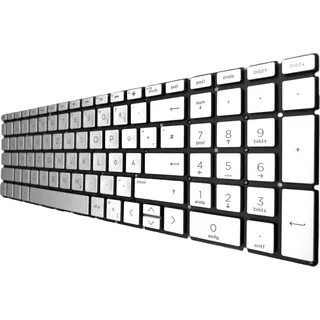 DEUTSCHE-Tastatur Keyboard Silber mit Beleuchtung kompatibel für HP 15-da0308ng