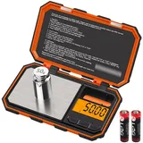 UNIWEIGH Digitale Grammwaage,200g/0.01g Feinwaage Elektronische Miniwaage für Pulver,Münzen,Schmuck,Kräuter,Lebensmittel,6 Einheiten,LCD Display,Tara,Auto Off,mit 50g Kalibrierungsgewicht