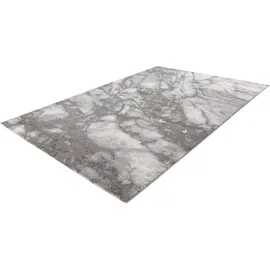 Kayoom Mineral Kurzflorteppich 80 x 300 cm Silber