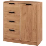[en.casa] Varkaus 90 x 80 x 40 cm Eichenoptik / Braun