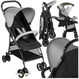 Tectake Buggy-Kinderwagen, klappbar, mit 5-Punkt-Gurt, Bremse und Schutzbügel für 0 bis 36 Monate geeignet, Belastbarkeit 15 kg