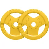 GORILLA SPORTS® Hantelscheiben - Einzeln 1,25-25kg / Set 30kg, 50mm, Gummi, mit Griff - Gewichte Hantel, Weight Plates, Gewichtsscheiben, Olympia Hantelscheibe, Langhantel Scheiben, Fitness Gewichte